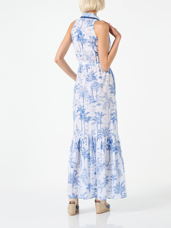 Woman halterneck dress with toile de jouy print - MC2 Saint Barth