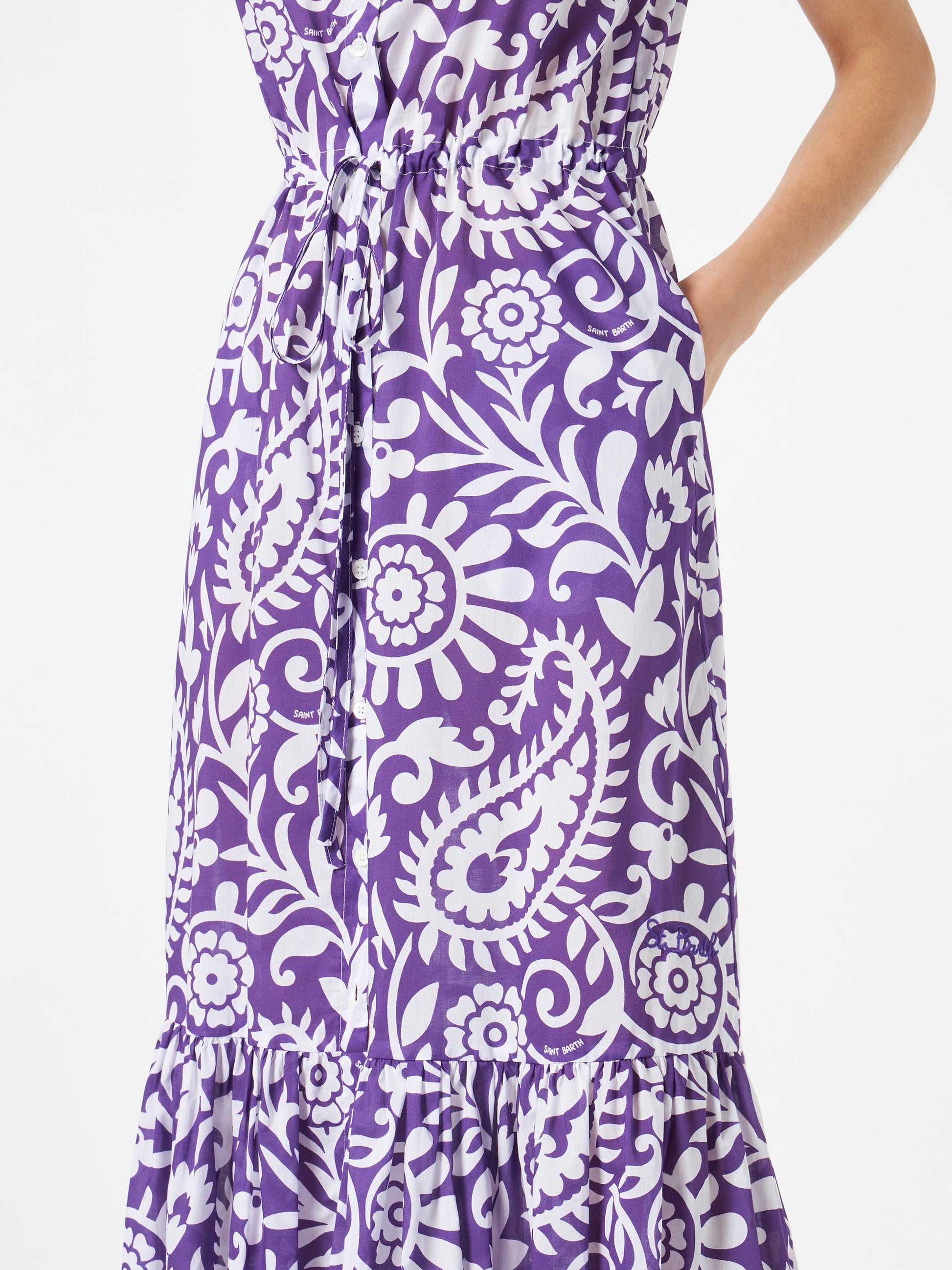 Woman halterneck dress with paisley print - MC2 Saint Barth