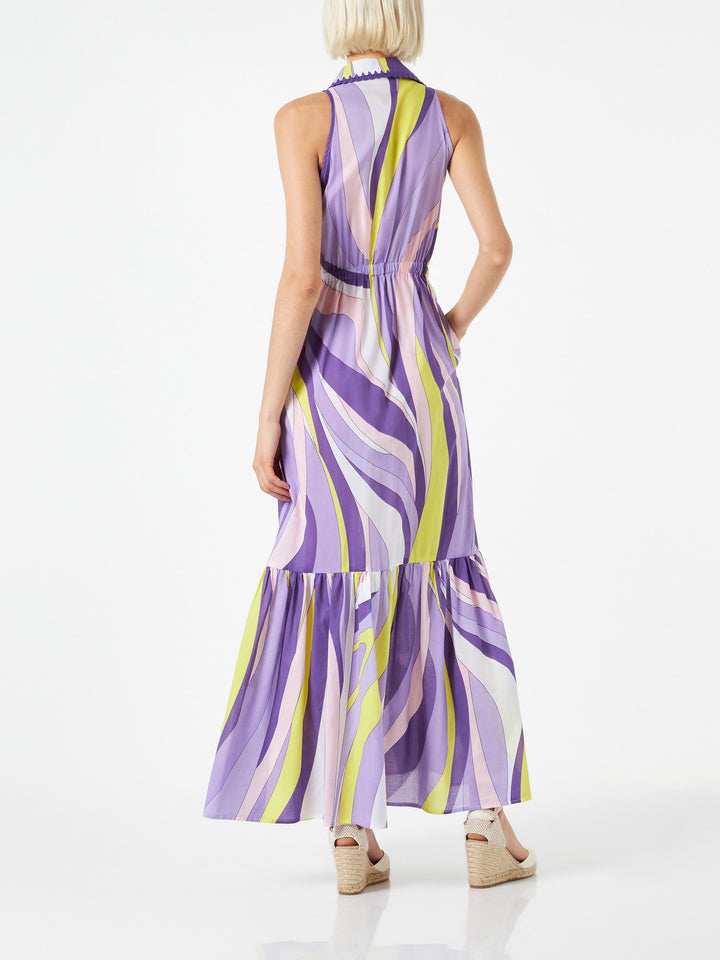 Woman halterneck dress with wave print - MC2 Saint Barth