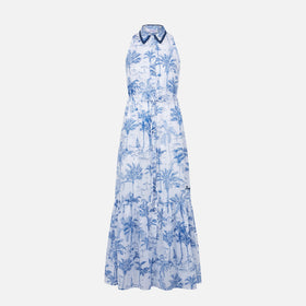 Woman halterneck dress with toile de jouy print - MC2 Saint Barth