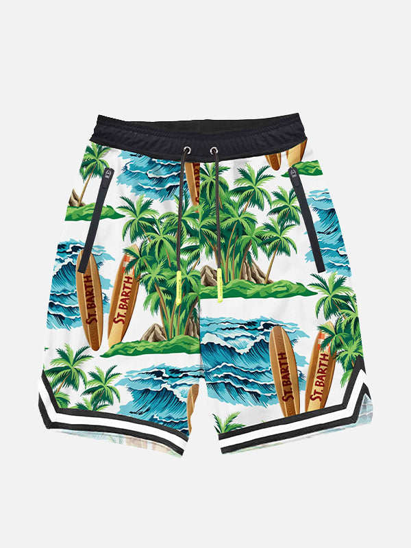 Mc2 Saint Barth Costume da bagno con stampa hawaiana stile surf