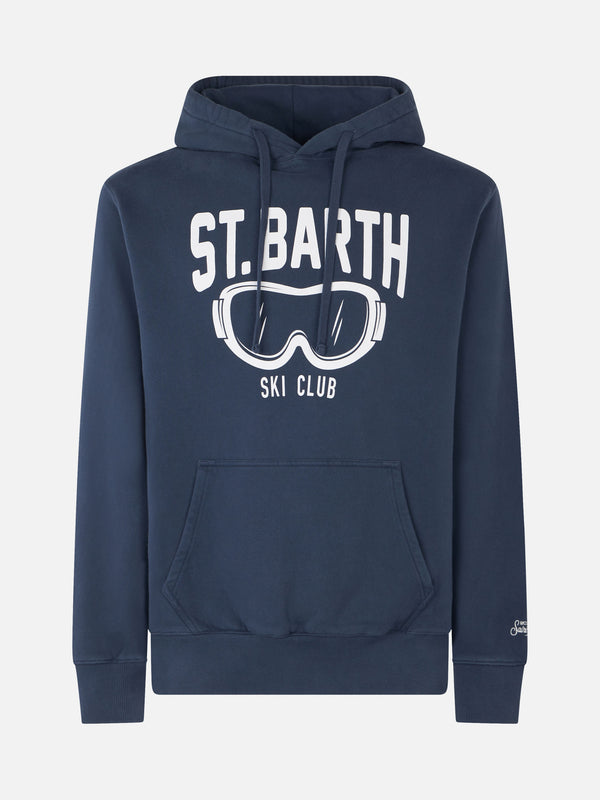 Herrenblauer Kapuzenpullover mit St. Barth Ski Club-Aufdruck