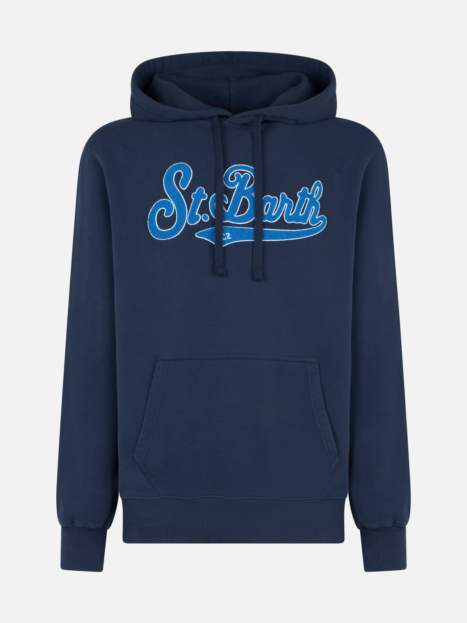 Man blue hoodie with St. Barth terry patch - MC2 Saint Barth