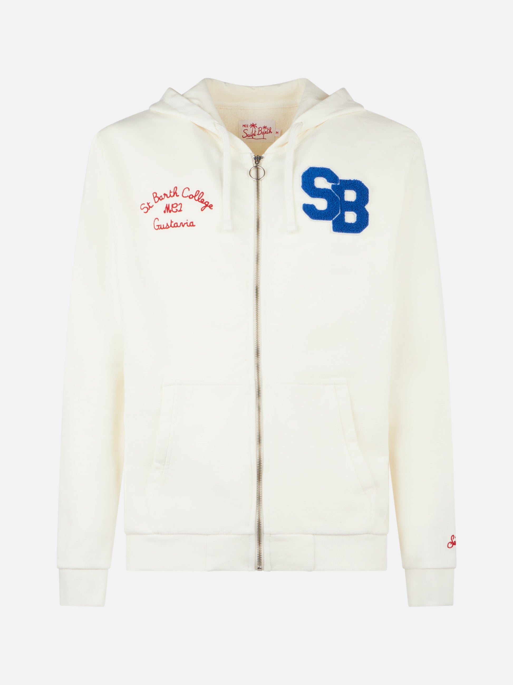 Man cotton sweatshirt with patch and embroidery - MC2 Saint Barth