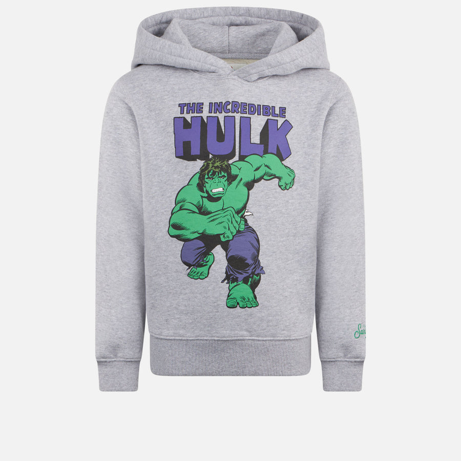 Mc2 Saint Barth Felpa con cappuccio da bambino con stampa The Incredibile Hulk | EDIZIONE SPECIALE MARVEL