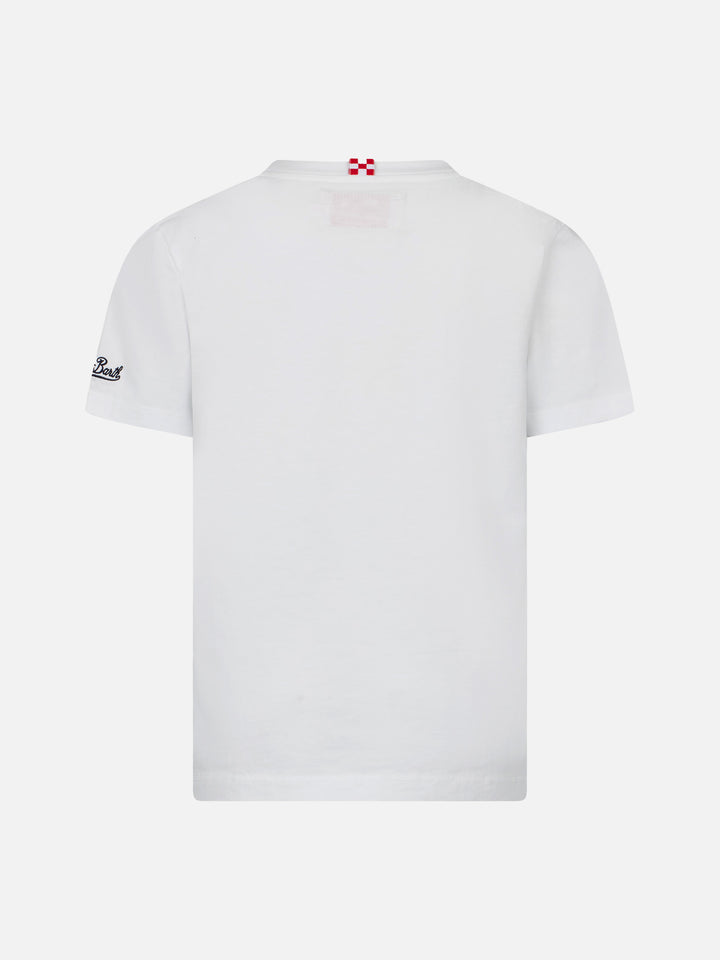 Boy cotton t-shirt with Ibiza postcard print - MC2 Saint Barth