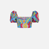 Crop top con stampa ikat