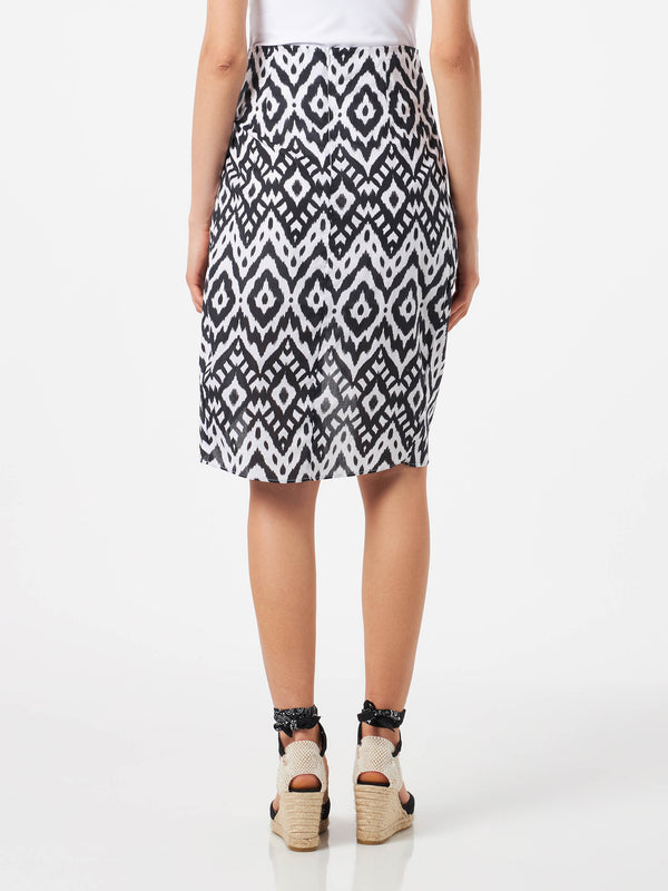 Woman midi skirt Amanda with ikat print