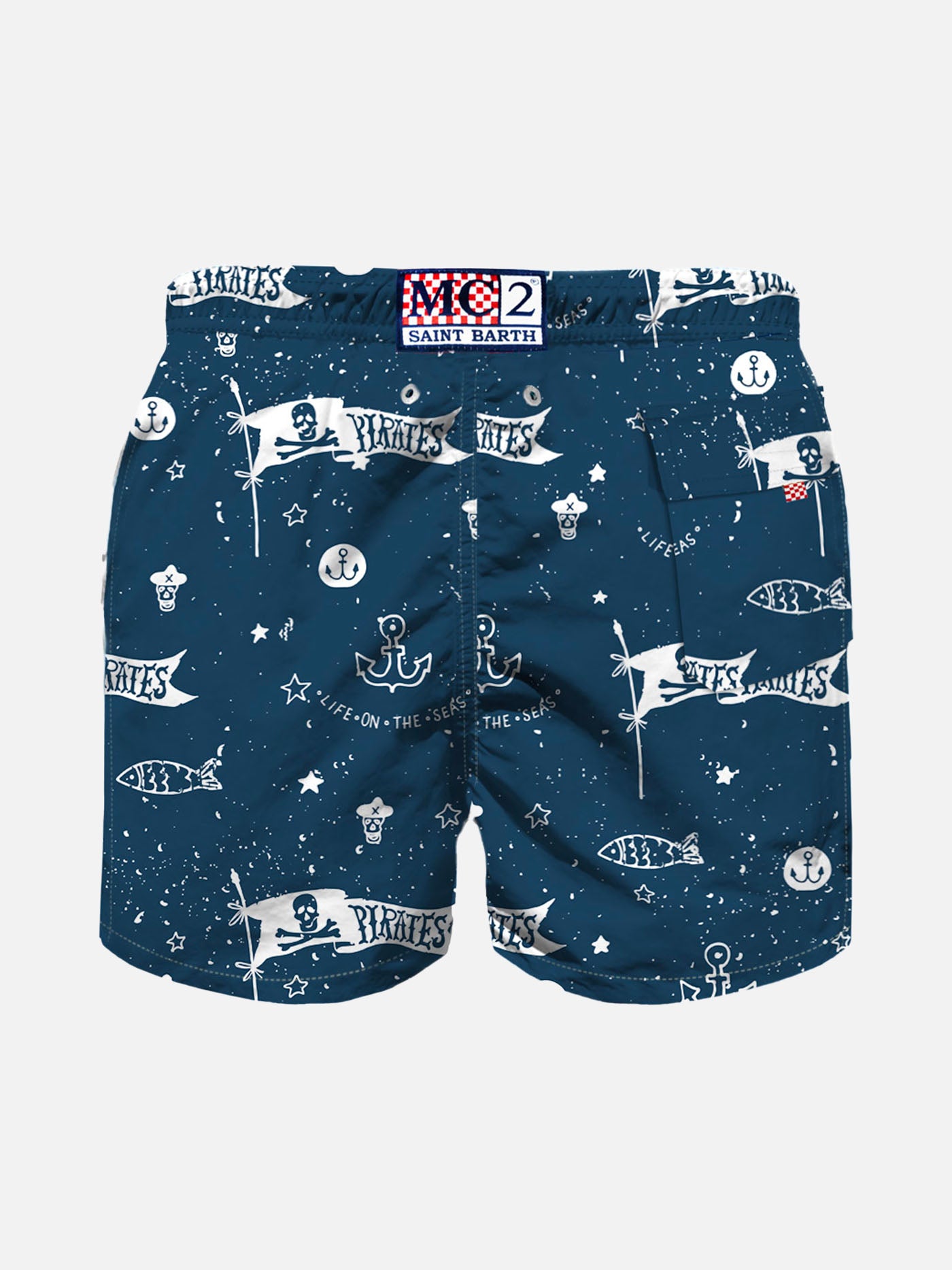 Boy light fabric swim shorts with pirates print - MC2 Saint Barth