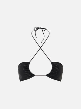 Woman lamina black bandeau top