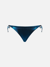 Woman blue laminated swim briefs