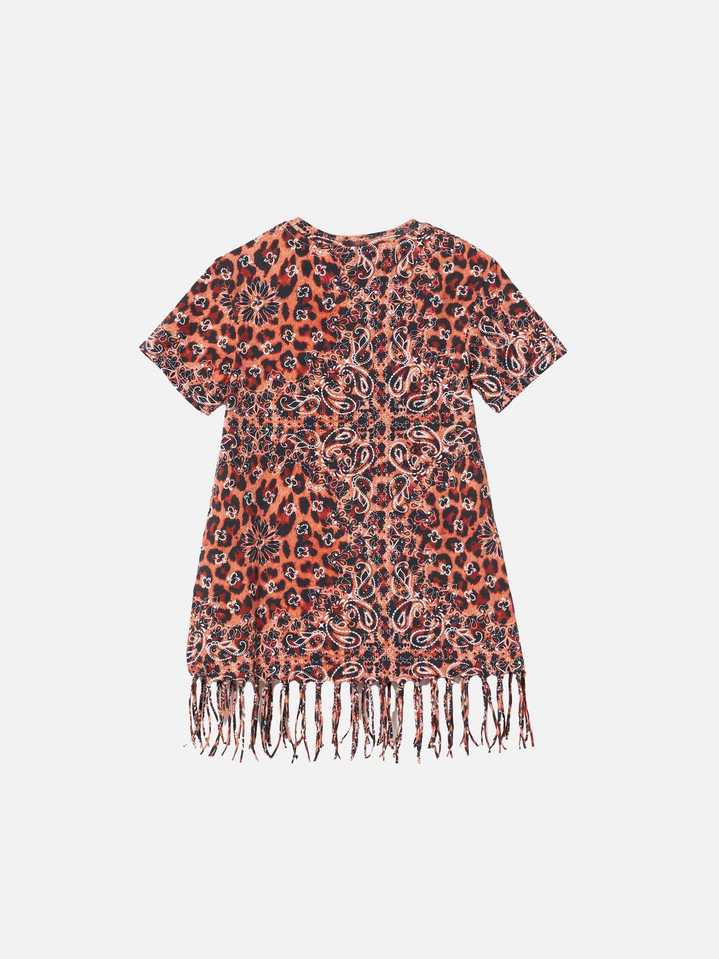 Girl leopard cotton dress with fringes - MC2 Saint Barth