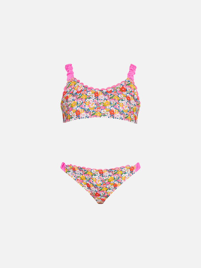 Mc2 Saint Barth Bralette da bambina con stampa fiori Liberty | EDIZIONE SPECIALE LIBERTY