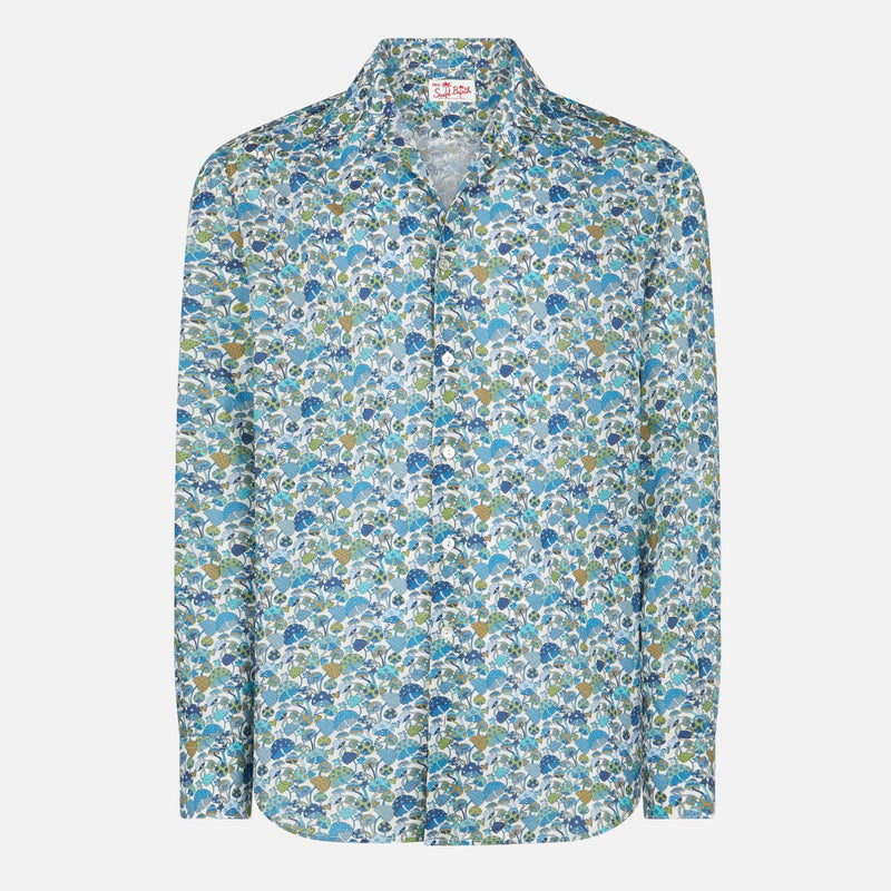 Herren-Hemd Sikelia aus Musselin-Baumwolle mit Pilz-Print | Hergestellt aus Liberty-Stoff