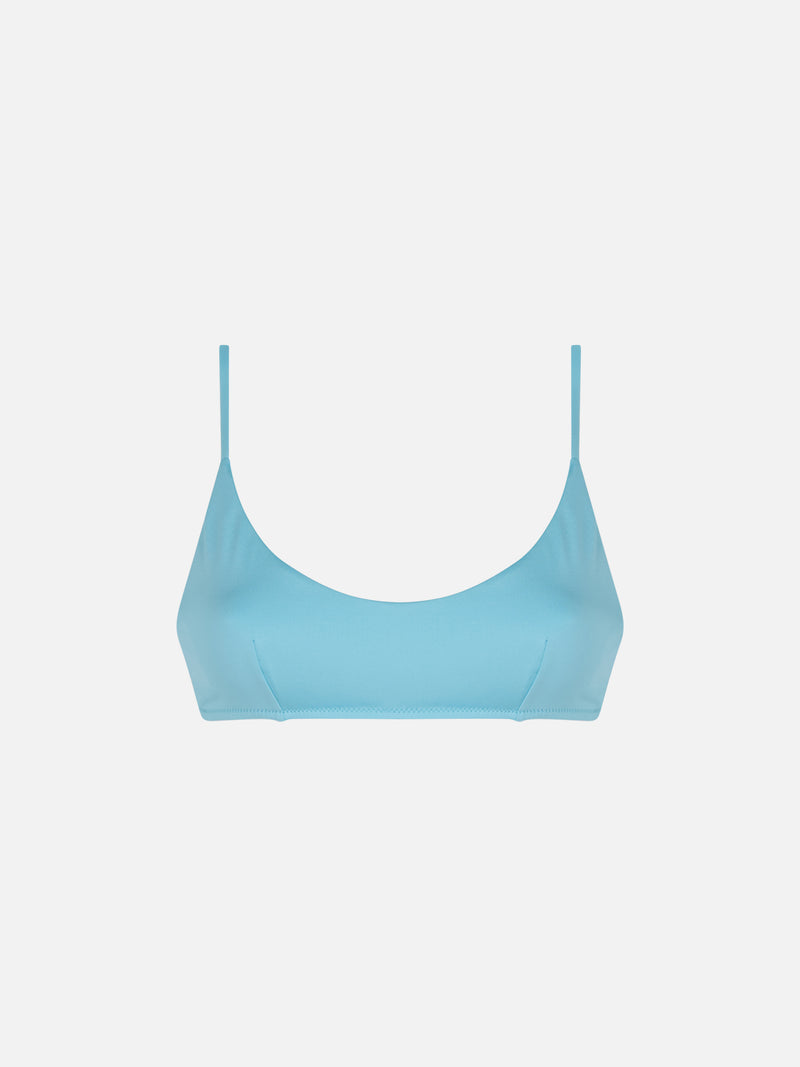 Costume da bagno bralette azzurro per donna