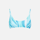 Damen-Bralette-Badeanzug mit mehrfarbigen Wellen