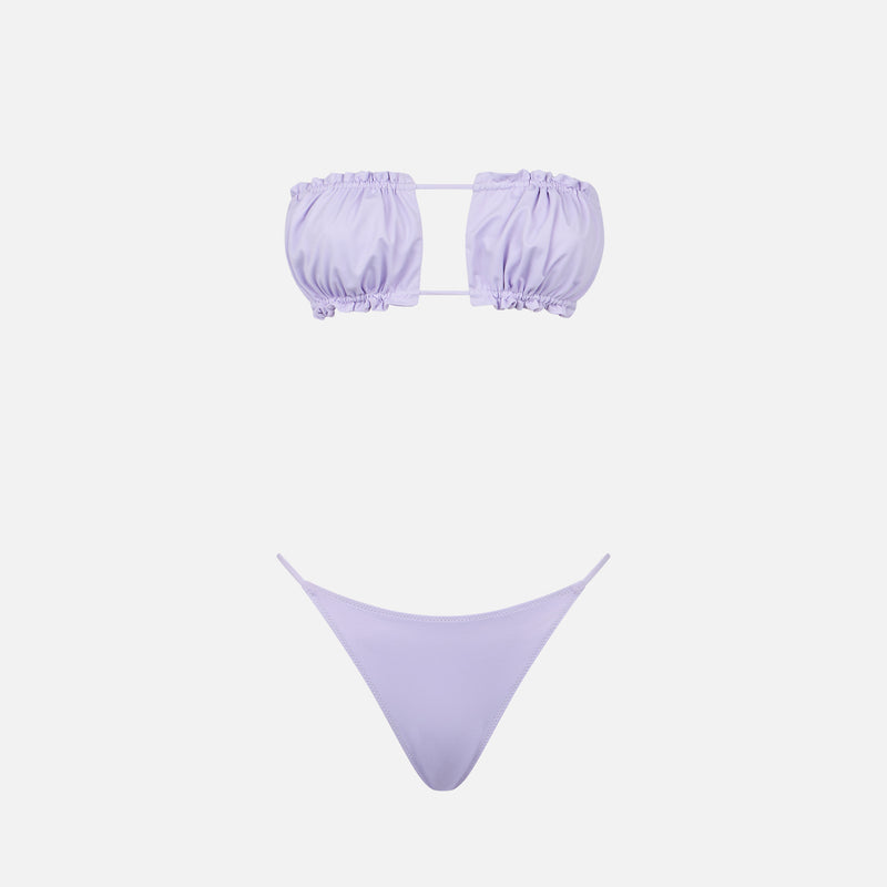 Woman lilac bandeau bikini