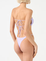 Woman lilac bandeau bikini