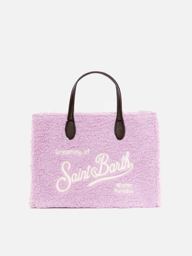 Mc2 Saint Barth Borsa Vivian in tessuto sherpa lilla