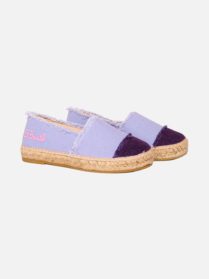 Mc2 Saint Barth Espadrillas in tela lilla con ricami