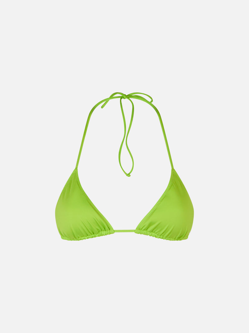 Woman lime triangle top swimsuit