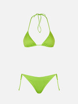 Lindgrüner Triangel-Bikini für Damen