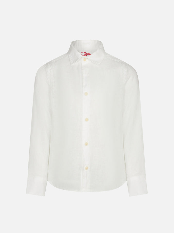 Mc2 Saint Barth Camicia da bambino in lino bianco