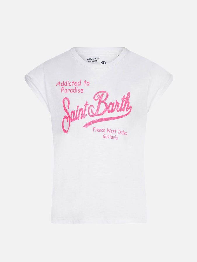 Mc2 Saint Barth T-shirt da bambina in cotone con stampa Saint Barth