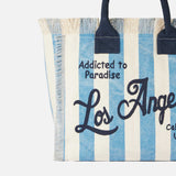 Vanity canvas shoulder bag with Los Angeles print