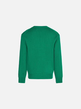 Girl brushed sweater with daisy jacquard - MC2 Saint Barth