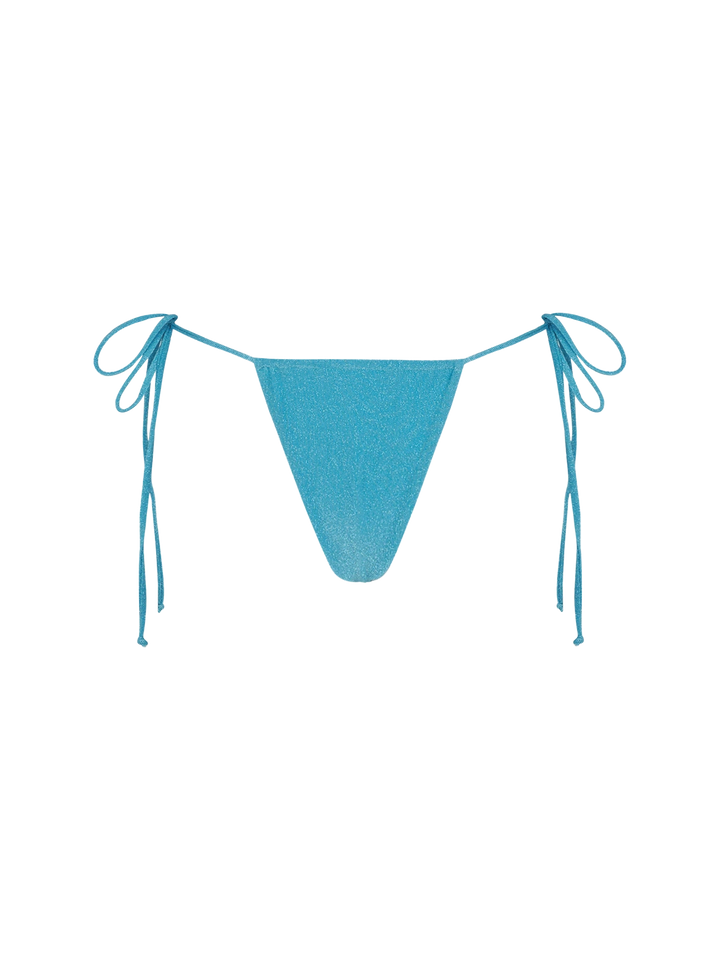 Woman light blue lurex string swim briefs - MC2 Saint Barth