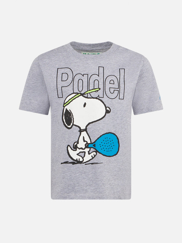 T-shirt da bambino in cotone pesante con stampa Snoopy amante del padel | EDIZIONE SPECIALE SNOOPY PEANUTS™