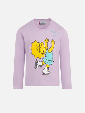Girl heavy cotton t-shirt with Lisa Simpson print | THE SIMPSON SPECIAL EDITION - MC2 Saint Barth