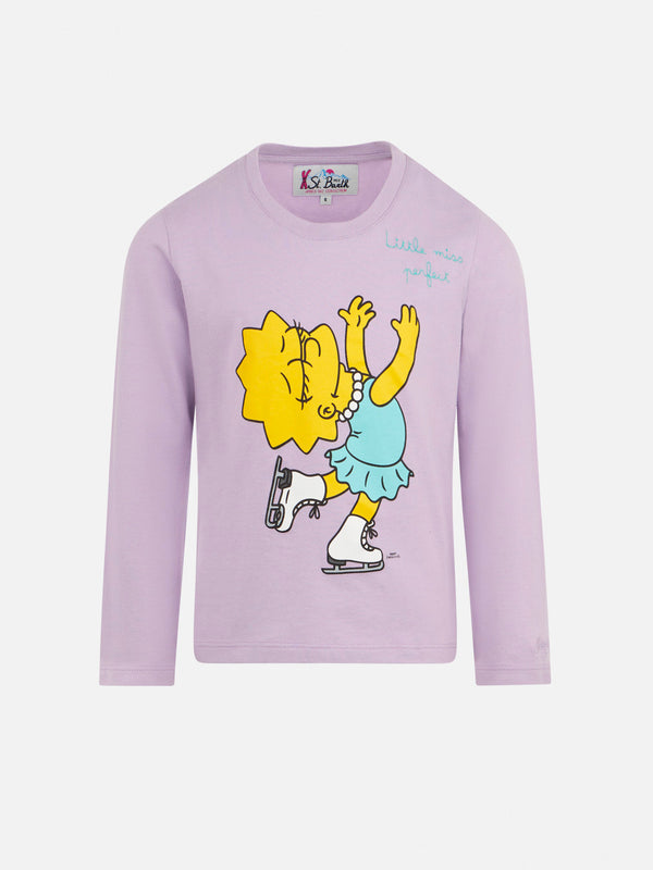 T-shirt da bambina in cotone pesante con stampa Lisa Simpson | EDIZIONE SPECIALE SIMPSON