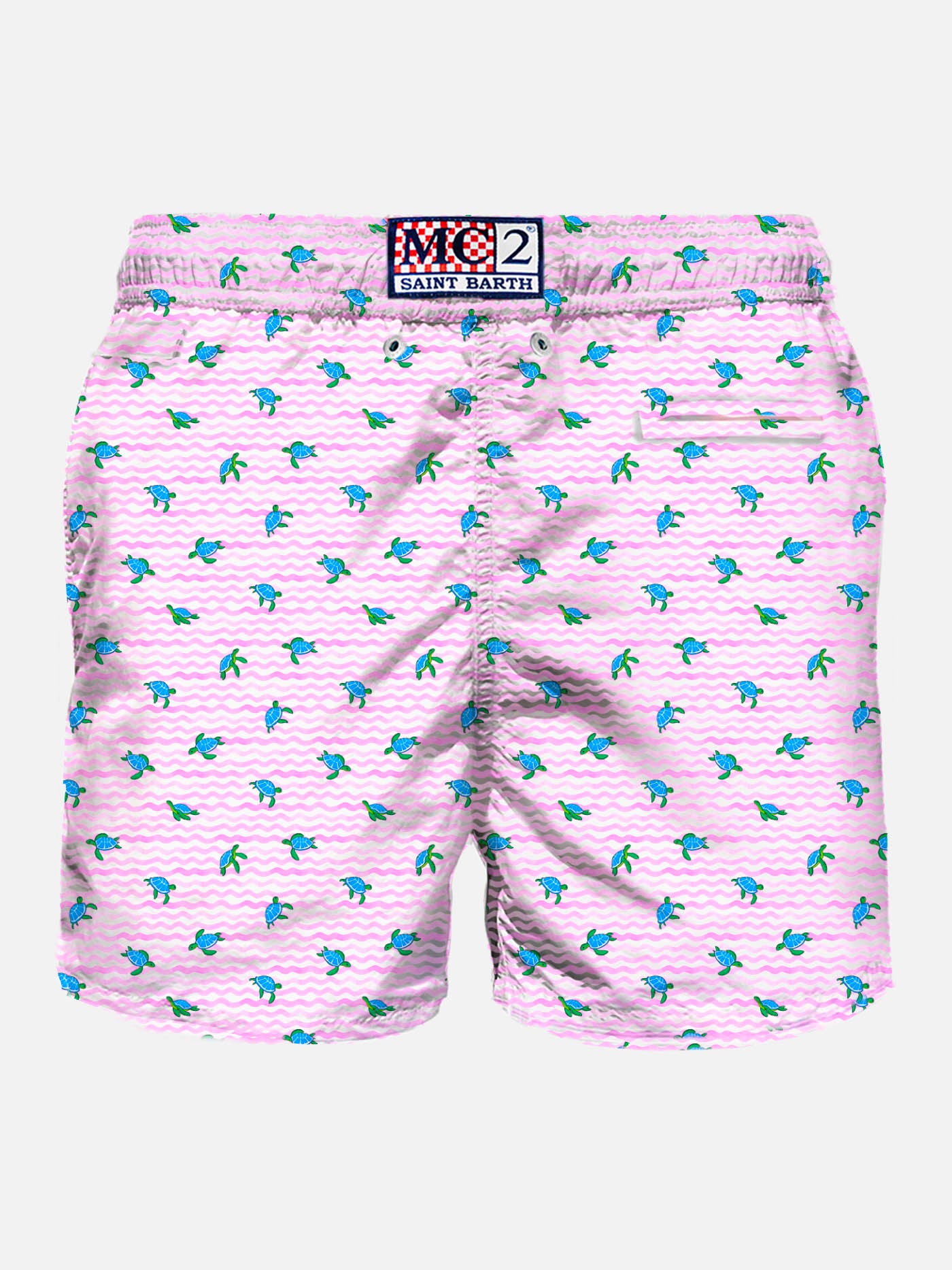 Comfort Light classic stretch swim shorts with sea turtles print - MC2 Saint Barth