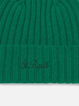 Man green beanie with St. Barth embroidery