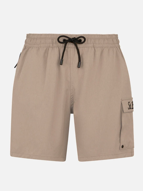 Man beige Comfort Travel swim shorts