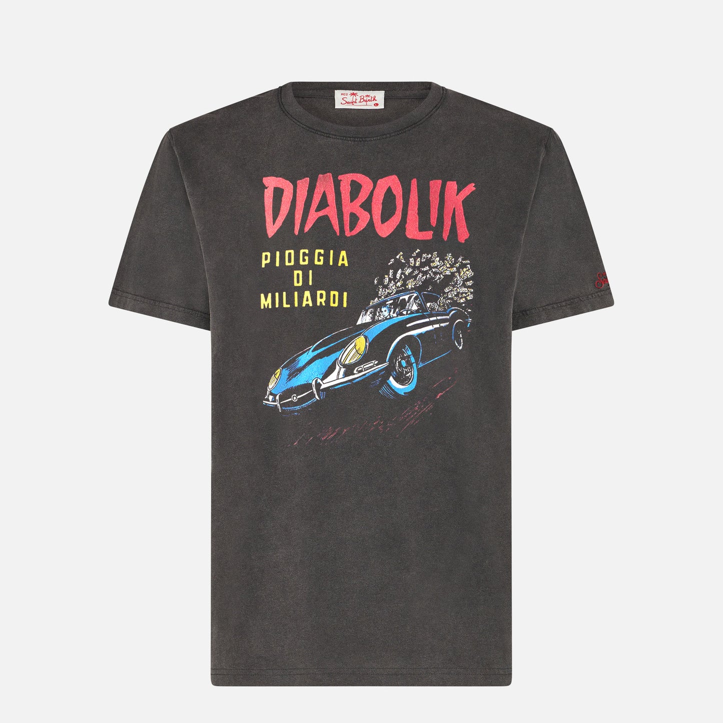 Man cotton vintage treatment t-shirt with Diabolik car and money printed | DIABOLIK SPECIAL EDITION - MC2 Saint Barth