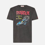 Herren-Baumwoll-T-Shirt im Vintage-Stil mit Aufdruck „Diabolik-Auto“ und „Geld“ | DIABOLIK SONDEREDITION