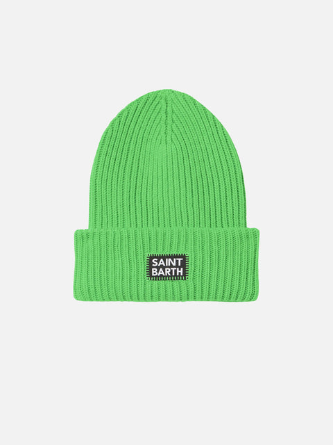 Man fluo green knit beanie - MC2 Saint Barth