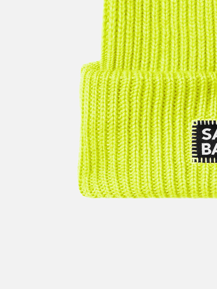 Man fluo yellow knit beanie - MC2 Saint Barth