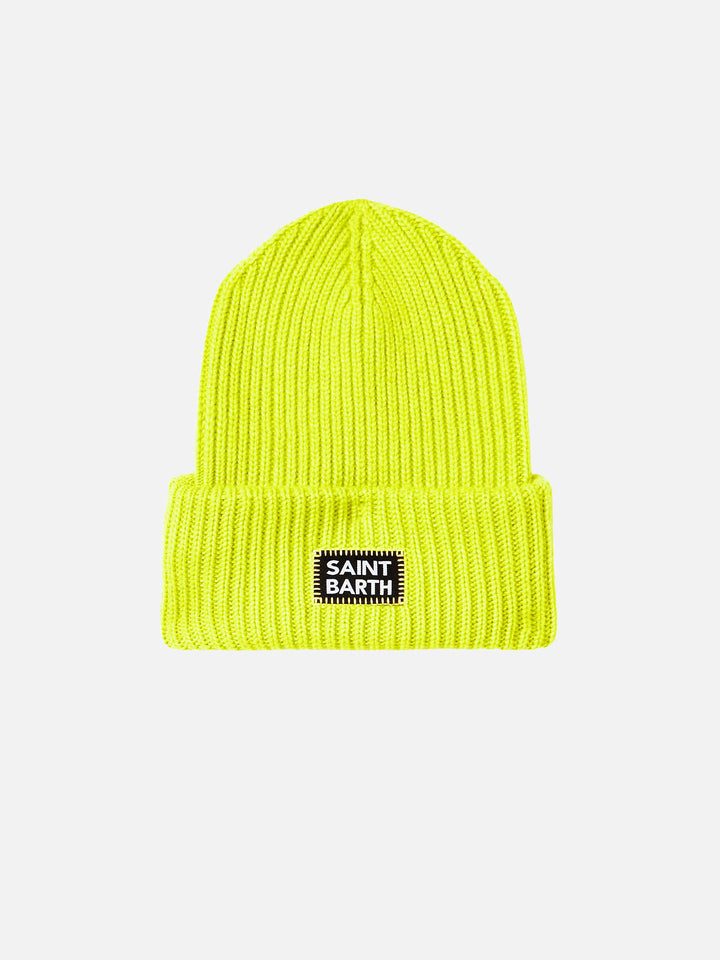 Man fluo yellow knit beanie - MC2 Saint Barth