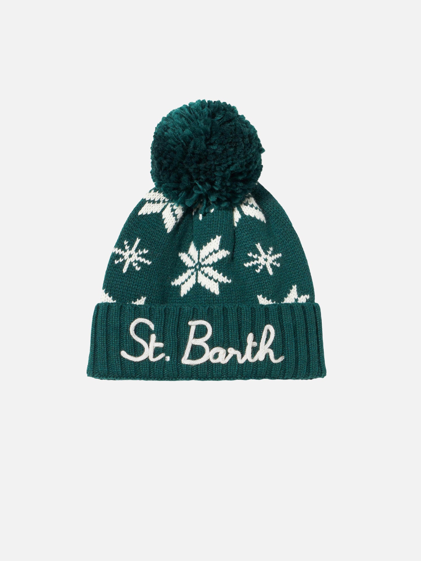 Man green beanie with norwegian pattern - MC2 Saint Barth