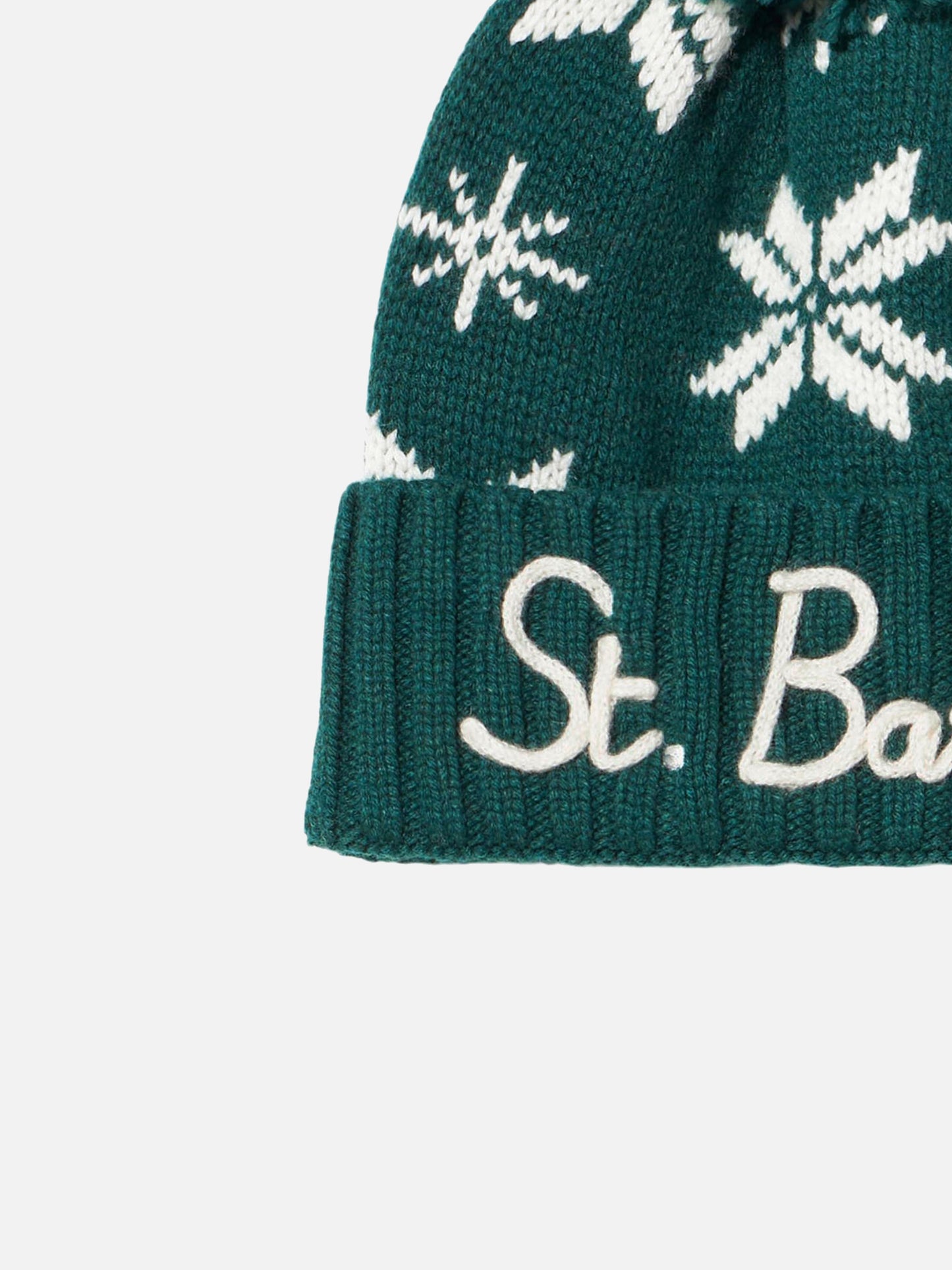 Man green beanie with norwegian pattern - MC2 Saint Barth