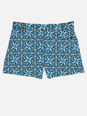 Man swim shorts with maiolica print - MC2 Saint Barth
