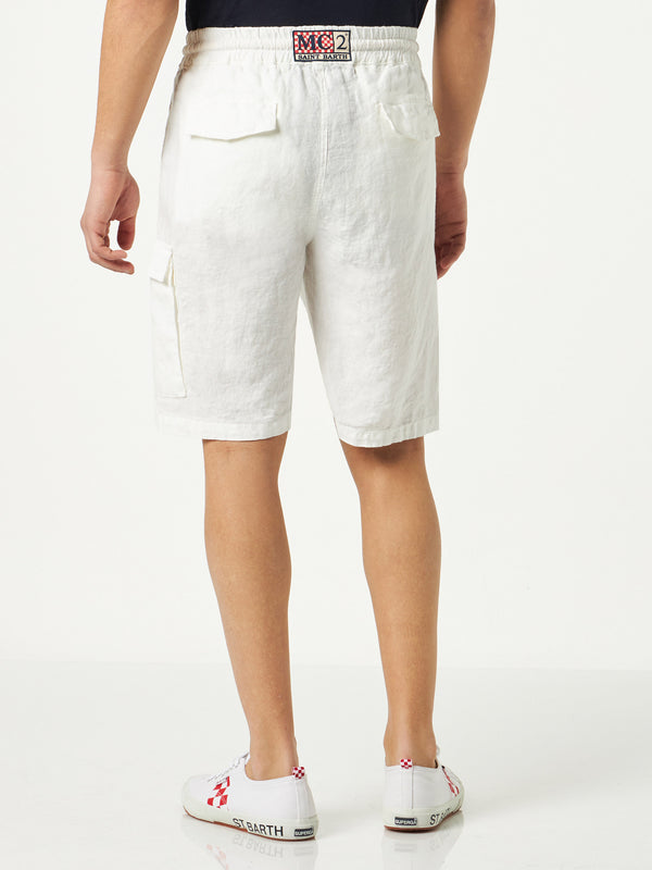 Man linen bermuda shorts