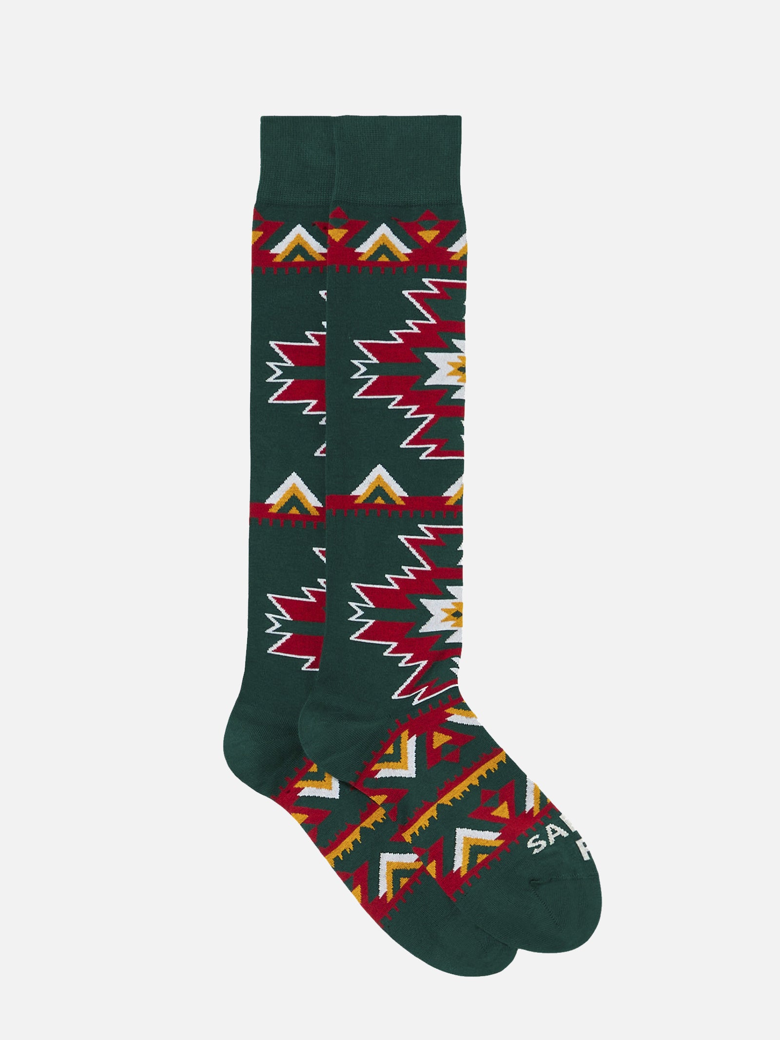 Man long socks with red and yellow ethnic pattern - MC2 Saint Barth