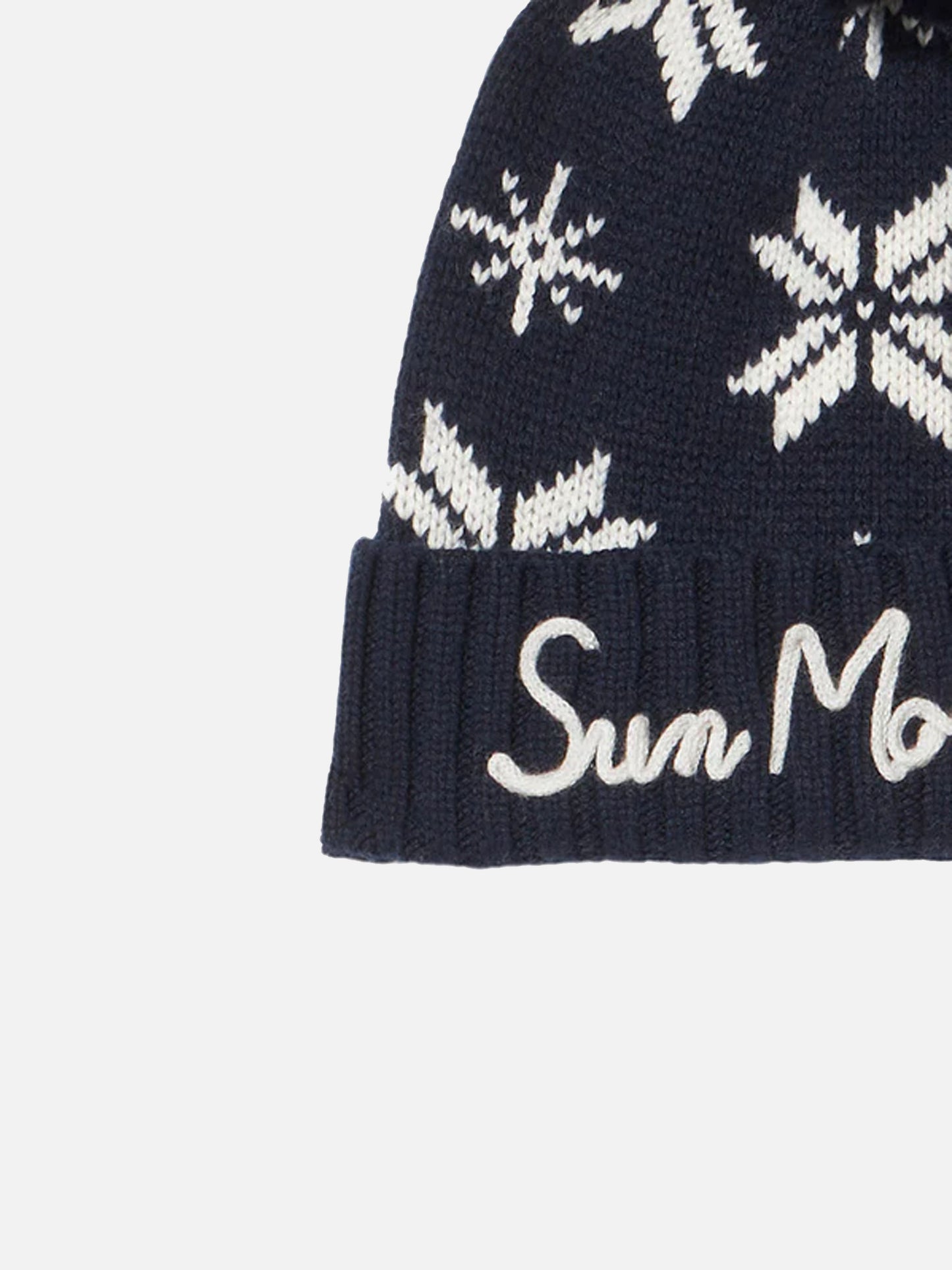 Man navy blue beanie with norwegian pattern - MC2 Saint Barth