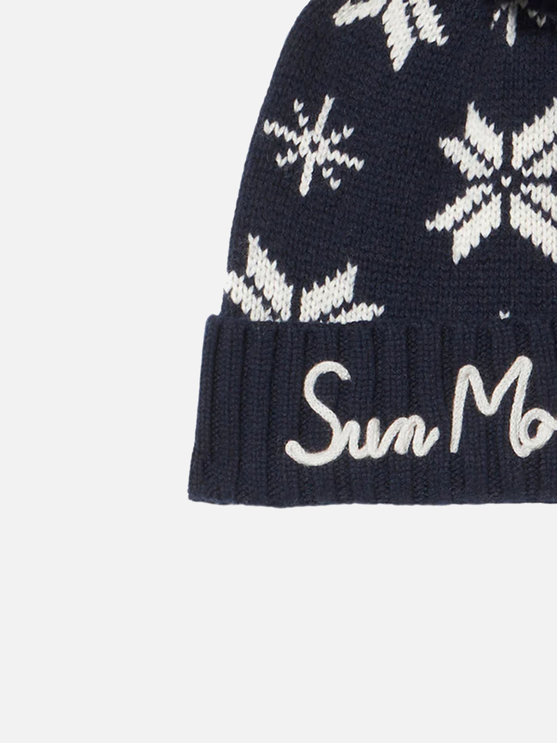 Man navy blue beanie with norwegian pattern - MC2 Saint Barth