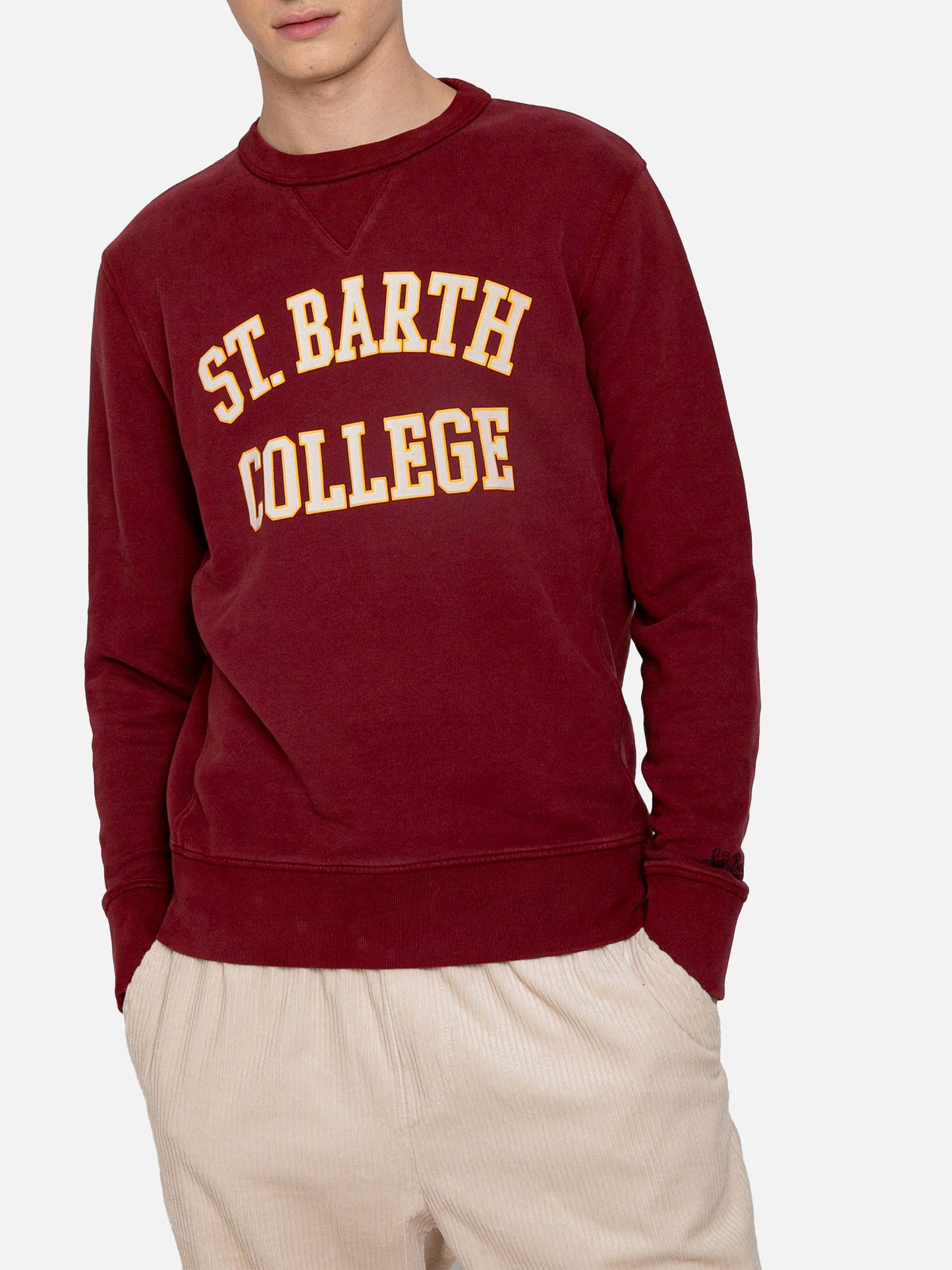 Burgundy sweatshirt St. Barth College print - MC2 Saint Barth
